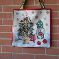 Borsa tema natale gnomo con albero