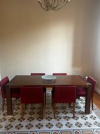 Tavolo da pranzo allungabile con 6 sedie