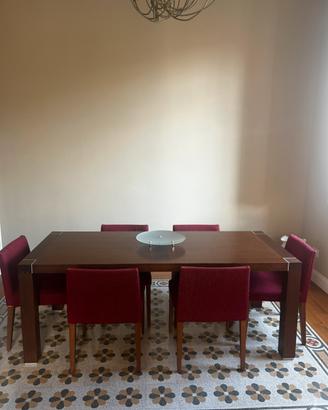 Tavolo da pranzo allungabile con 6 sedie