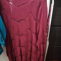 Cardigan aperto donna Rosso acero