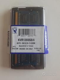 4GB RAM Kingston kvr13s9s8/4