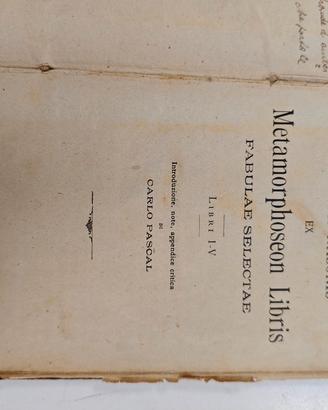 Libro antico Ovidio Metamorphoseon Paravia