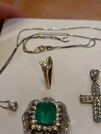 Oro diamanti e smeraldo