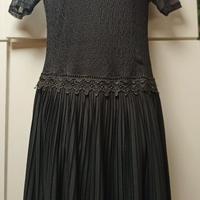 Vestito elegante donna nero pizzo tg xs