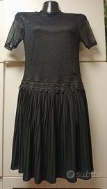 Vestito elegante donna nero pizzo tg xs
