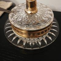 Formaggera in cristallo  con cucchiaino argento. 