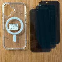 Cover iphone 16 + n. 3 vetri privacy