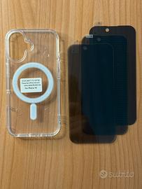 Cover iphone 16 + n. 3 vetri privacy