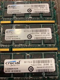 Ram crucial 2gb ddr2 800 sodim
