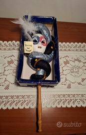 Maschera Veneziana vintage con bastone 