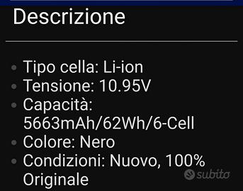 Batteria  portatile hp originale