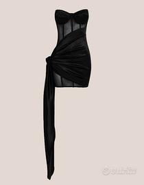 vestito nero in tulle corto tg. M