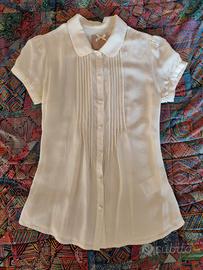 camicia di 100% seta crema