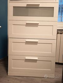 Cassettiera bianca 4 cassetti