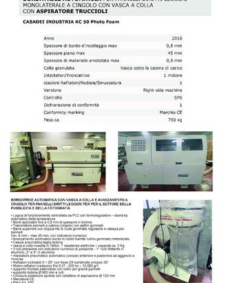 BORDATRICE AUTOMATICA PER PANNELLI DRITTI LEGGERI