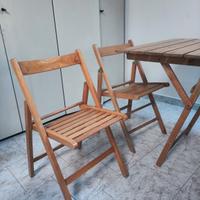 tavolo chiudibile con 6 sedie chiudibili