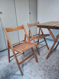 tavolo chiudibile con 6 sedie chiudibili