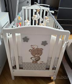 Lettino bimbo Azzurra + materasso + paracolpi