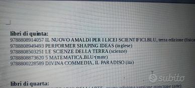 Libri di testo liceo scientifico 