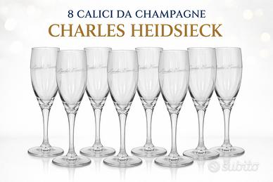 Set 8 calici Champagne Charles Heidsieck