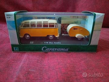 VW Bus Samba T1 con Caravan - Cararama 1/43 Nuovo