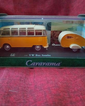 VW Bus Samba T1 con Caravan - Cararama 1/43 Nuovo