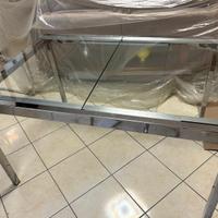 Tavolo in vetro e acciaio + 5 sedie trasparenti