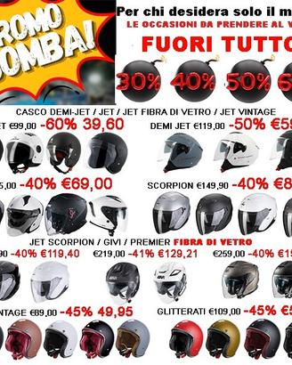 CASCO JET / FIBRA DI VETRO / VINTAGE - FUORI TUTTO