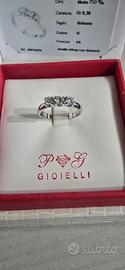 Anello Trilogy con Diamanti 0,36 ct in oro bianco