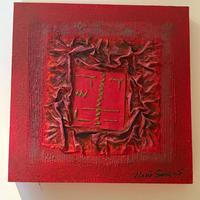 Coppia  di quadri materici su tela firmati