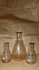 Lotto 3 Beute Vintage Schott Jena Pyrex vetro lab