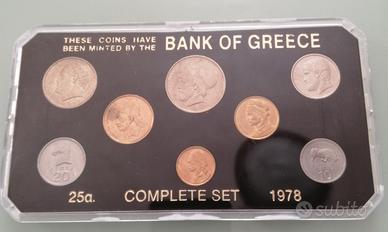 Set Completo di Monete Grecia Pre-Euro 1978 - 8pz