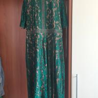 Abito effetto pizzo verde bottiglia