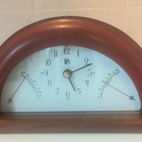 Orologio tavolo vintage PD anni 80/90  cuoio legno