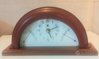 Orologio tavolo vintage PD anni 80/90  cuoio legno