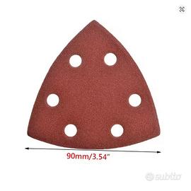 20 pz carta vetrata triangolare 90mm 6 fori P 80