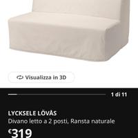 Divano letto  due posti ikea