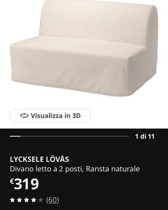 Divano letto  due posti ikea