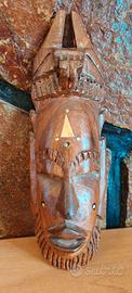 Maschera Africana Vintage in Legno Artigianale