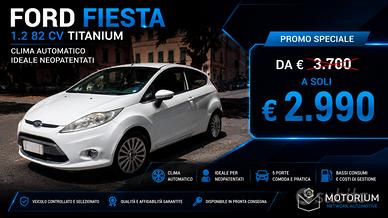 FORD FIESTA 1.2 TITANIUM 82 CV | CLIMA AUTOMATICO 