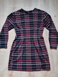 Vestito invernale scozzese Bershka XS rosso
