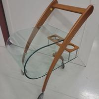 Carrello in vetro e legno