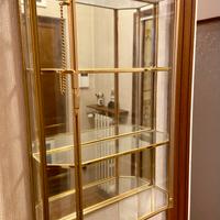 Vetrinetta vintage vetro e ottone oro 24 carati
