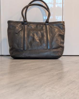 Borsa a spalla ,pelle nera, Officine Creative