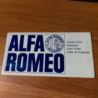 tavola colori Alfa Romeo color chart campionario 