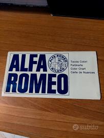 tavola colori Alfa Romeo color chart campionario 