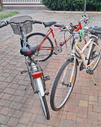 Lotto 3 biciclette da sistemare, cambi funzionanti
