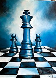 Quadro del Re degli scacchi blu