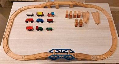 Giocattoli in Legno - Set Binari e Ponte