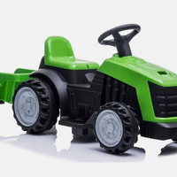 TRATTORE ELETTRICO VERDE PER BAMBINI CON RIMORCHIO